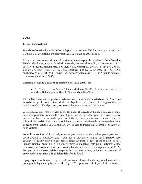 Sentencia INC 2005 Art. 258 CPP - Escuela de CapacitaciÃ³n Fiscal ...