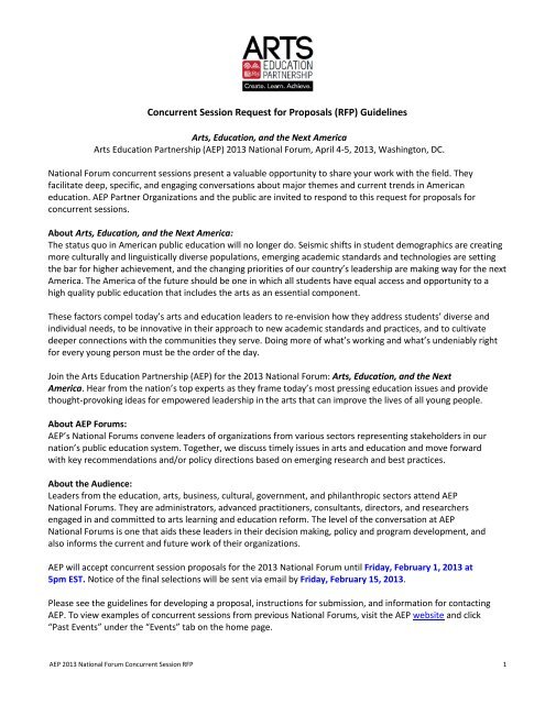 Concurrent Session Request for Proposals (RFP) Guidelines