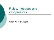 Inotropes and vasopressores - Cardiff PICU