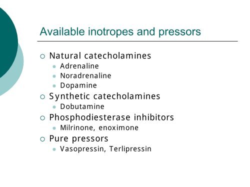 Inotropes and vasopressores - Cardiff PICU