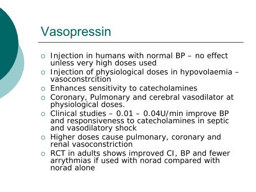 Inotropes and vasopressores - Cardiff PICU
