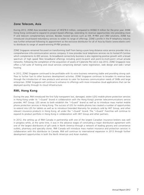 Annual Report 2012 - e-KONG Group Limited