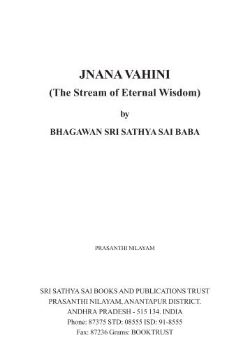 JNANA VAHINI - Sathya Sai Speaks