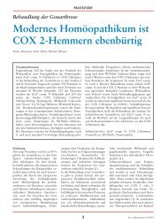 Modernes Homöopathikum ist COX 2-Hemmern ebenbürtig