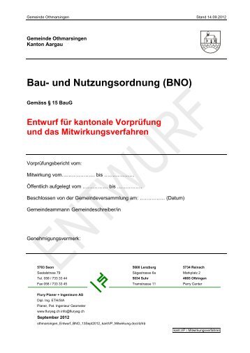 Bau- und Nutzungsordnung (BNO) - Othmarsingen