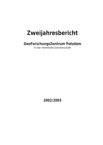 Zweijahresbericht - Bibliothek - GeoForschungsZentrum Potsdam