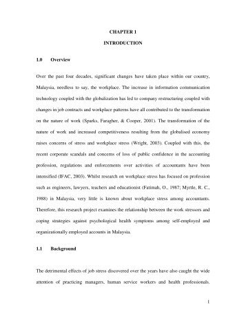 1 CHAPTER 1 INTRODUCTION 1.0 Overview Over ... - DSpace@UM