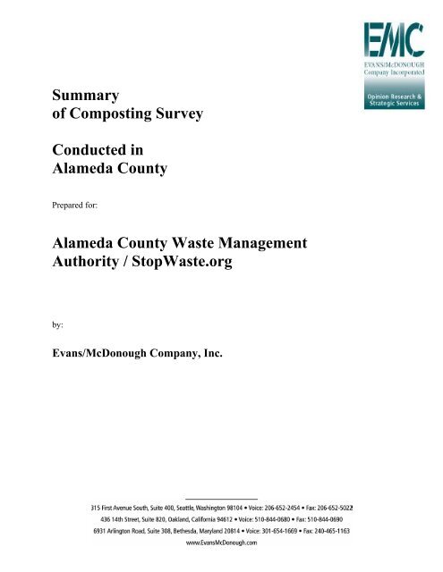 Summary of Composting Survey Conducted in ... - StopWaste.org