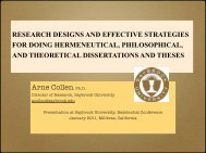 Research Designs and Effective Strategies for Doing ... - Arne Collen
