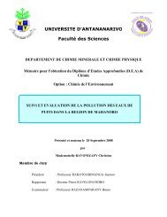 UNIVERSITE D'ANTANANARIVO FacultÃ© des Sciences - ThÃ¨ses ...