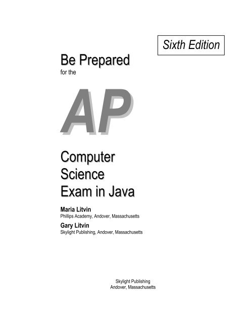 Be Prepared Computer Science Exam in Java - Skylight Publishing