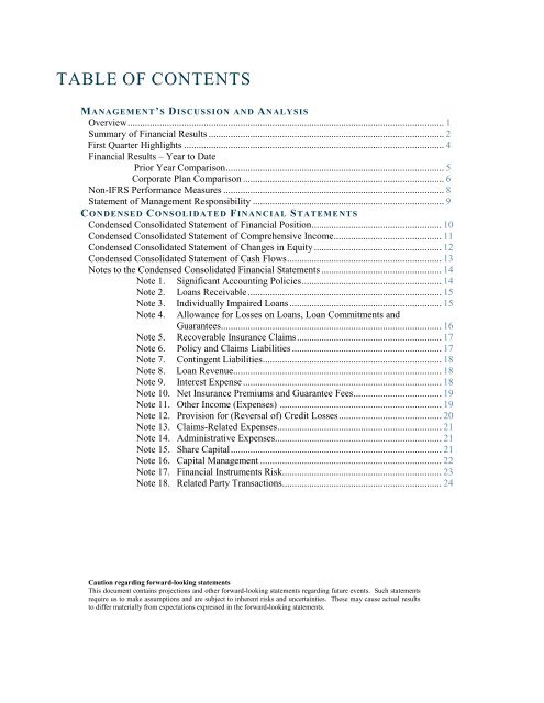 Quarterly Financial Report Q1 2012 - Export Development ... - EDC