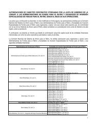 autorizaciones de carÃ¡cter corporativo otorgadas por la junta - Consar