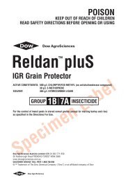 Reldan pluS IGR Grain Protector label - Agtech.com.au