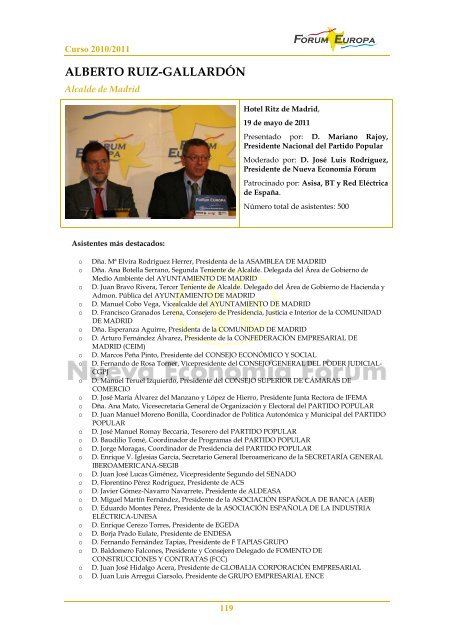 Curso 2010/2011 - Nueva EconomÃ­a FÃ³rum