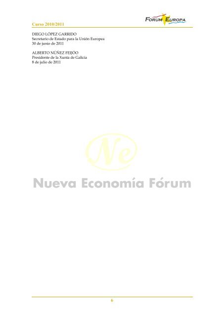 Curso 2010/2011 - Nueva EconomÃ­a FÃ³rum