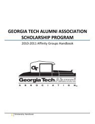 GEORGIA TECH ALUMNI ASSOCIATION SCHOLARSHIP PROGRAM