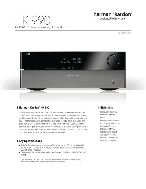 HK 990 (English EU) - Harman Kardon