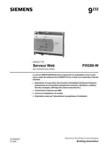 9232 Serveur Web PXG80-W - Siemens Schweiz AG