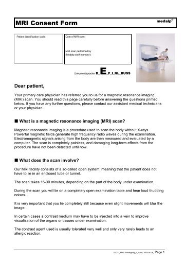 MRI Consent Form - Medalp