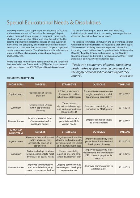 School Prospectus 2011-12 - The Hollins Technology College