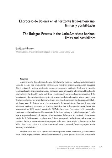 El proceso de Bolonia en el horizonte latinoamericano: límites y ...