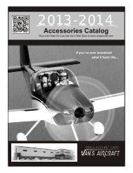 Here to download the 2013-2014_catalog.pdf - Van's Aircraft, Inc.