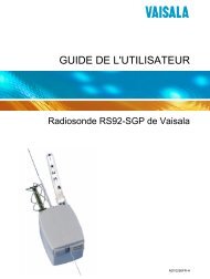 RS92-SGP Manuel utilisateur en franÃ§ais - Vaisala