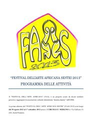 programma del Festival dell'arte africana - Comune di Genova