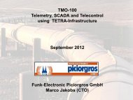 SCADA and Telemetry Solutions for TETRA infrastructures