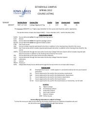 estherville campus spring 2012 course listing - Iowa Lakes ...