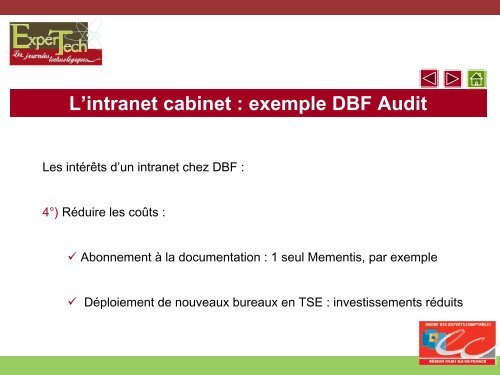 L'intranet cabinet : exemple DBF Audit - Ordre des experts ...