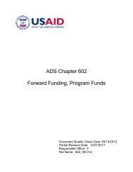 ADS 602 Forward Funding of Program Funds - usaid