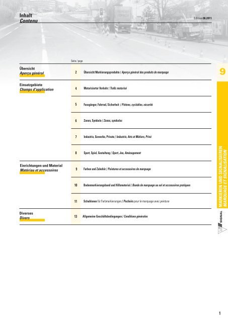 Markieren und Signalisieren Marquage et signalisation - Signal AG