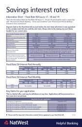 Savings interest rates - NatWest