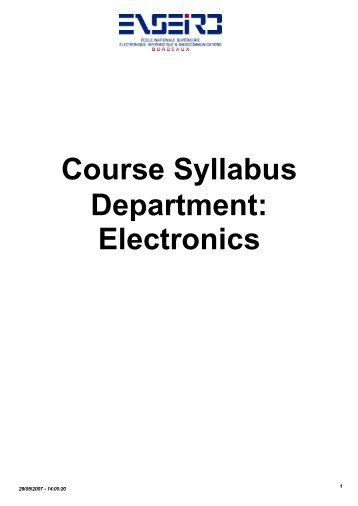 Course Syllabus - Enseirb-Matmeca