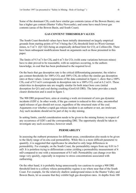 Geogas Testing 1st October 1997 (as pres