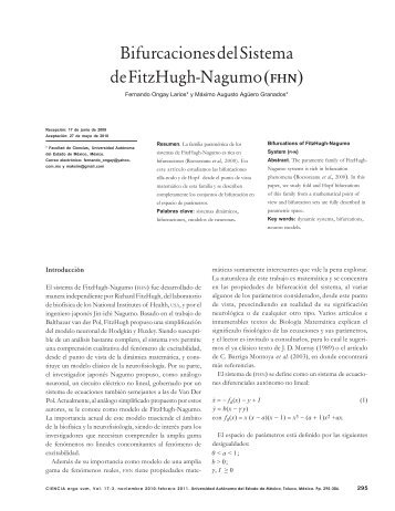 Bifurcaciones del Sistema de FitzHugh-Nagumo - Ciencia Ergo Sum