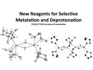New Reagents for Selective Metalation and Deprotonation