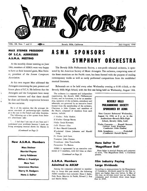 ASMA SPONSORS SYMPHONY ORCHESTRA - ASMAC.org