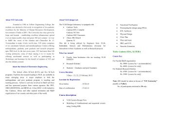 VLSI System Design using CADENCE - VIT University