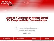 Avaya Labs Research Briefs