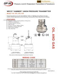 Pressure, Level & Temperature Transmitters ... - TECT Electronics