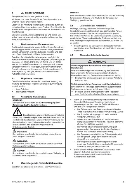 Schiebetorantrieb LineaMatic - HÃ¶rmann KG