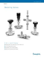 Metering Valves: S, M, L, and 31 Series