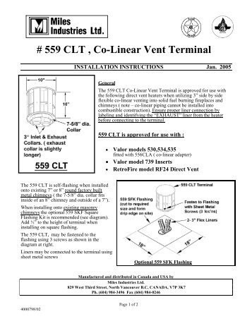 # 559 CLT , Co-Linear Vent Terminal - Valor