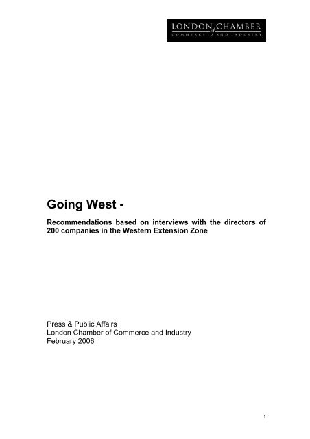 GOING WEST â - London Chamber of Commerce and Industry