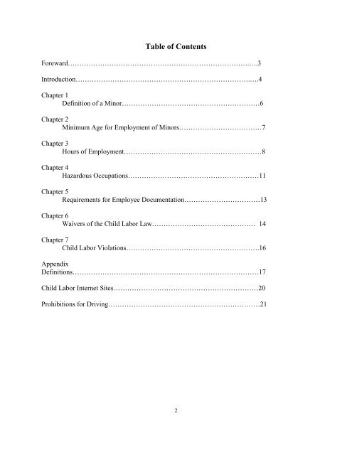 2006 state of florida child labor law handbook - MyFloridaLicense.com