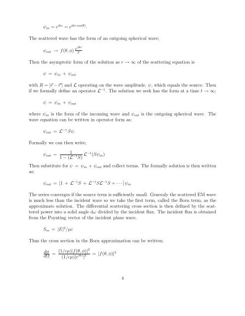 Scattering 1 Classical scattering of a charged particle (Rutherford ...