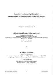 RCM (UK) Ltd Report Merger by Absorption - Allianz Global Investors